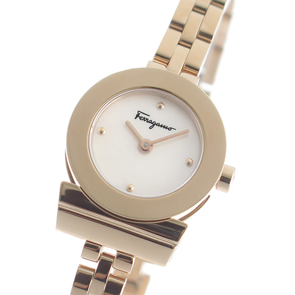 フェラガモ FERRAGAMO クオーツ レディース 腕時計 FBF080017 ホワイトシェル ホワイトシェル